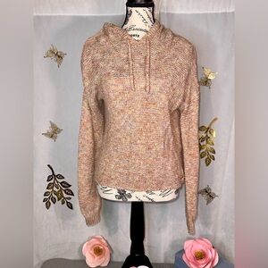 Women’s Medium La Hearts Pink Knit Hooded Soft Sweater Pullover #I-001